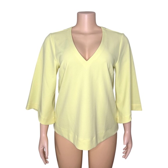 Ann Taylor Tops - Ann Taylor Women's V-Neck 3/4 Bell Sleeve Blouse Size Small Yellow NWT